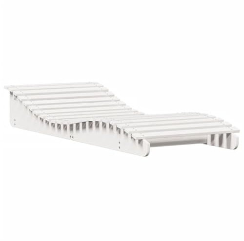 vidaXL Chaise Longue, Transat de Patio, Lit de Repos de Jardin, Bain de Soleil Piscine Terrasse Balcon, Moderne, Blanc Bois Massif de Pin