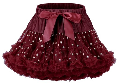 LACOFIA Girl's Tutu Skirt Toddler Ruffle Layered Tulle Skirt Princess Tutu Pettiskirt Party Dance Bubble Mini Skirt (0-10 Years)