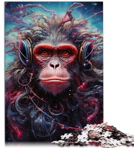 Puzzle-Spiele Headset Gorilla 1000-teiliges Puzzle Holzpuzzle Spielzeug Puzzle Lernspiele Stressabbau-Puzzle 1000 Teile (50 x 75 cm)