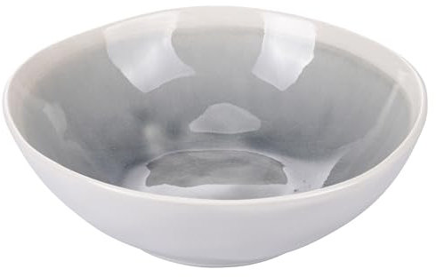 VDE Villa D'Este Home Tivoli 1996 Lot de 6 assiettes creuses en grès, gris bord ivoire, The Market B