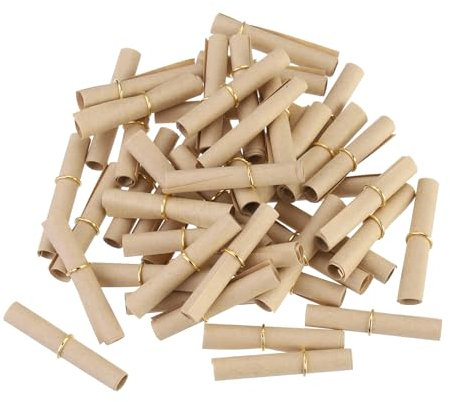 QUARKZMAN Mini Lose Tombola, 100 Stück Kleine Zettel für Botschaften für Valentinstag Jubiläum, Tombola Lose zum Selber Beschriften für Geburtstagparty Vereinsfest, Braun