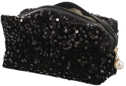 MUSISALY Kosmetiktasche Pailletten Großem Fassungsvermögen Quadratische Tragbare Kulturtasche Schimmerndes Design Für Reise Toilettenartikel Und Make-up Praktische Aufbewahrungstasche