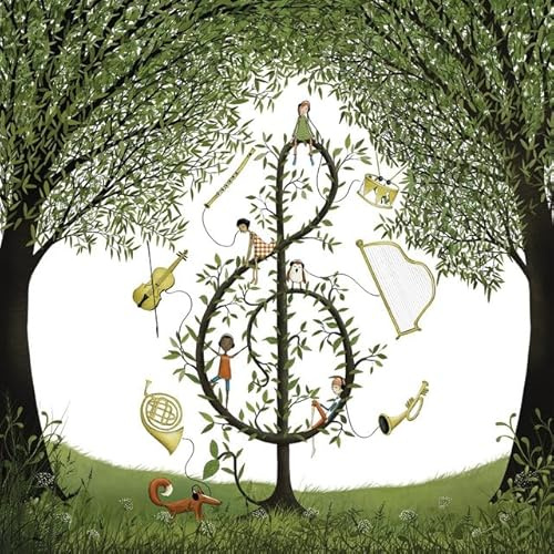 20 Servietten Musik Notenschlüssel im Wald als Tischdeko. Papierservietten mit Motiv. Auch für Decoupage und Serviettentechnik 33x33cm