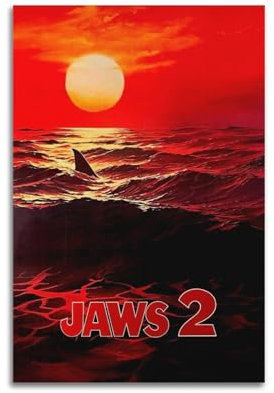 KINGGHYLL Jaws 2 Poster, dekoratives Gemälde, Leinwand-Poster, Wandkunst, Wohnzimmer-Dekor, modernes ästhetisches Poster, 30 x 45 cm, ungerahmter Stil