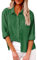 Chemise Lin Femme Éte Chemisier Coton Et Lin Col V Boutons Décontractés Manches Longues Tops Couleur Unie Tunique Blouse Grande Taille Hauts Printemps Vert Foncé L