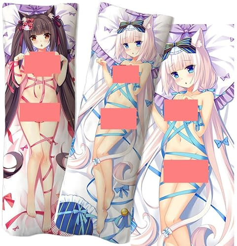 JNLIFT Anime Kissenbezug für NEKOPARA,Anime Pillowcase Hochwertiges Full-Body Umarmungskissen Bezug,Body Kissenbezug Seitenschläferkissen Bezug,Peachskin-50x150CM