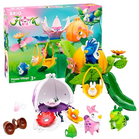 BRIO Flora - 36240 Starter-Set Blumendorf | Spielset für fantasievollen Spielspaß für Mädchen und Jungen ab 3 Jahren - wunderschönes Geschenk - kompatibel mit Eisenbahn