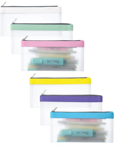 Mr. Pen- Clear Pencil Pouch, 8.50x4.25, 6 Pack, Durable TPU Material | Medium Water-Resistant Pencil Bags with Smooth Zipper, Multipurpose Clear Pouch for Stationery, School, Office