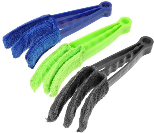 Mobestech 3 Pièces Brosses de Nettoyage pour Stores et Sorties d'air Automobiles Brosses à Fentes Amovibles pour Climatisation et Vitres