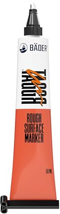 Bäder Lackfabrik TAGGR® Rough Surface Marker Orange - Tubenmarker 50ml, Industriemarker, Lackmarker Permanent, Signierpaste, Markierungsstift für Raue Oberflächen