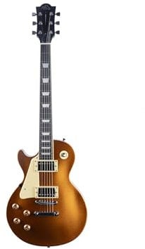 EKO Guitars LS‑300 LH E-Gitarre für Linkshänder, Pappel-Korpus, Hals aus Ahorn, Griffbrett Laurel, 2 Humbucker, Tune‑O-Matic Bridge, 22 Bünde, Maßstab 630 mm, Farbe Gold