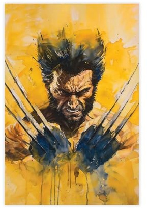 QIOTBVV Wolverine - Poster da parete su tela, decorazione per camera da letto, ufficio, camera da letto, regalo, 30 x 45 cm