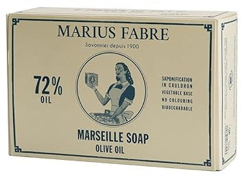 MARIUS FABRE - Coffret 6 Cubes de Savon de Marseille - A l'Huile d'Olive - Mains & Corps - 100% d'Ingrédients d'Origine Naturelle - Certifié Ecocert - Origine France Garantie - 6x400g