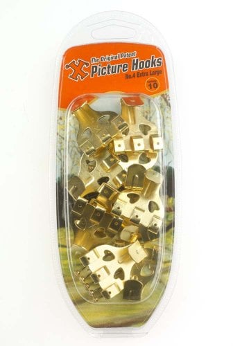 X Picture Hooks No.4 Brass Plated 10 Pack Blister - 12890