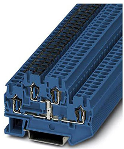 PHOENIX CONTACT STTB 2,5-PV BU Doppelstockklemme mit Potenzialverbinder, 2,5 mm² Nennquerschnitt, 4 Anschlüsse, Blau, 50 Stück