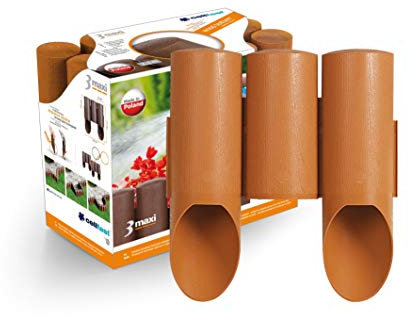 Cellfast Gartenpalisade, Rasenkante 3 MAXI holzdekor für eine einfache Zusammenstellung von mehreren Formen geeignet 24,2cm X 2,1m, 34-013