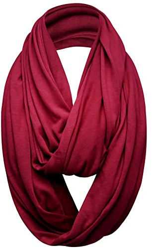 Basic Sense Cotton Rich Jersey Snood Scarf Plain Long Tube Neck Warmer for Unisex
