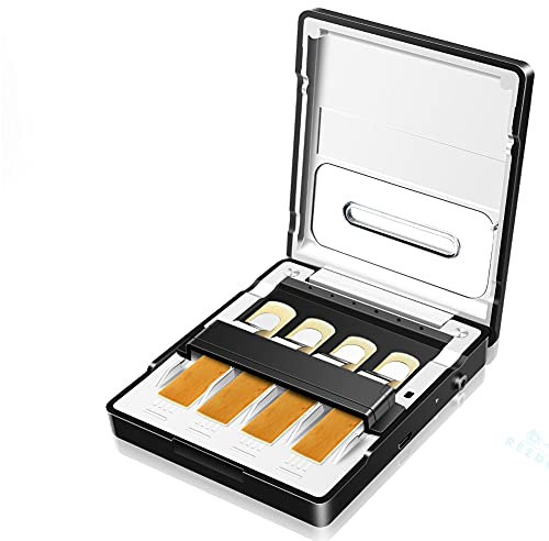 IRIVER BLANK Sassofono Reed case,porta ance per sassofono, interno per clarinetto/sassofono custodia per 4 canne, Multi-Instrument Elettronico Sterilizzatore Caso Con La Luce UV per Clarinetti Ance