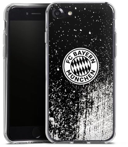 Silikon Hülle kompatibel mit Apple iPhone 8 Case transparent Handyhülle FC Bayern München Offizielles Lizenzprodukt FCB