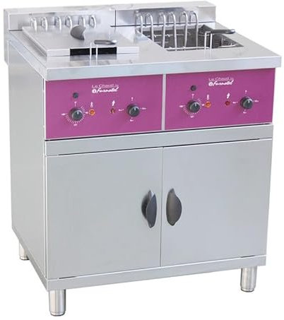 Friteuse électrique professionnelle sur coffre - 2 x 16 litres - 2 x 4000/8000/12000 W - Furnotel