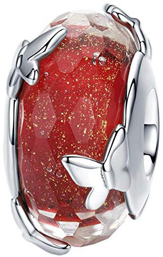 Muranoglas-Perle aus Sterlingsilber, für Pandora-Charm-Armbänder, Kristall Sterling-Silber,