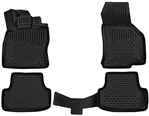 Element Passgenaue Antirutsch Gummimatten Fußmatten für VW Golf MK7 VII Sportsvan Combi: 13-20, Schwarz