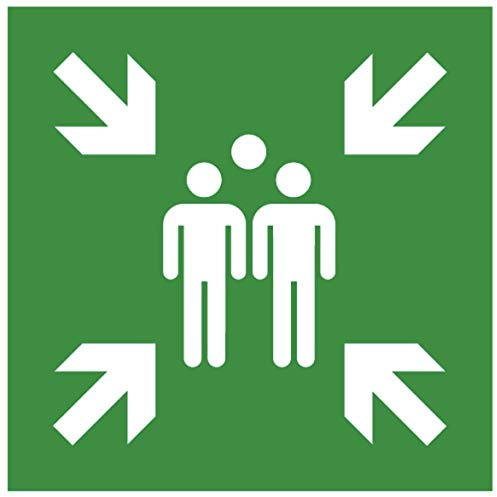 MBS-FIRE® Panneau en plastique pour point de rassemblement 40 x 40 cm