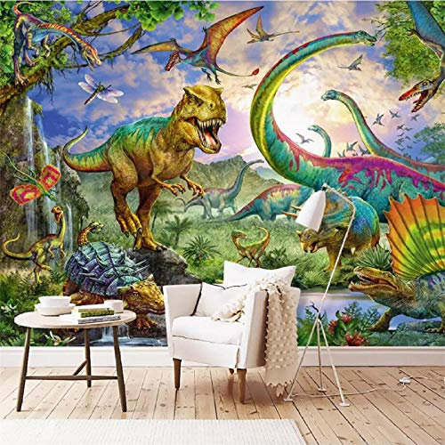 Fototapete 3D Effekt Tapete Selbstklebend 3D Tapete Schlafzimmer Handbemalte Dinosaurier Tyrannosaurus Fresko Tv 3D Tapeten 3D Effekt Wohnzimmer Wandtapete Poster Bilder