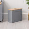 CHRISTOW Small Bathroom Storage Unit, Grey & Bamboo Toilet Roll Cabinet, Compact Slimline Wooden Bathroom Box, Multi Purpose Cleaning Tidy Organiser