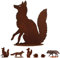 Gartenfigur Rost auf festem Stand – Hochwertig & Wetterfest - Metall Tierfigur - Edelrost Dekofigur/Tier Figur – Gartendeko/Dekoration (Fuchs III - Höhe 60cm)