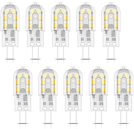 Ziefgn 10X G4 LED Leuchtmittel 2W Lampen Warmweiß 3000K 12 SMD 2835LEDs 200LM Birnen Äquivalent zu 20W AC/DC12V