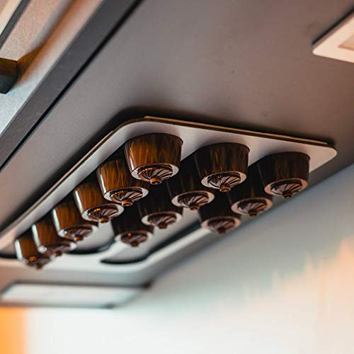 PODY® • Support, Rangement pour capsules, dosettes de Café • Adhésif • Compatible Dolce Gusto • Aluminium composite argenté