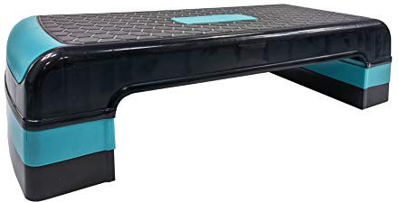 Rebecca Mobili Stepbank, Steppbrett Aerobic 3 Höhen, Schwarz, Training Work out, Muskel Fitnessstudio - Maße: 10/15/20 x 80 x 30 cm (HxBxT) - Art. SP5064