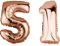 DekoRex Folienballon Rosegold 82cm Geburtstag Jubiläum Hochzeit Deko (Zahl 51)