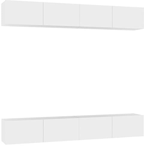 vidaXL 4X TV Schrank Wohnwand Schrankwand Anbauwand Hängeschrank TV Möbel Wandschrank HiFi-Schrank Fernsehschrank Lowboard Weiß 100x30x30cm Holzwerkstoff