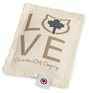 CanadianCat Company | Katzenkissen Love | beige-braun | 5g Katzenminze - Katzenspielzeug Schmusekissen Knuddelkissen für Katzen