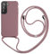 Keteen handyband hülle für Samsung Galaxy S22 Handyhülle mit Band Slim Silikon Schutzhülle Galaxy S22 mit hülle Abnehmbar Kordel Stossfest Bumper Cover zum Umhängen Necklace hülle Galaxy S22-Pink