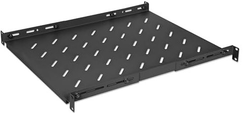 Intellinet 714112 Regal 19 Zoll Fixed mit Verstellbarer Tiefe von 550 bis 750 mm 1U Schwarz Schwarz