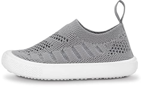 Jan & Jul Leichte und Atmungsaktive Schuhe in Strick-Optik für Kinder (Grau, EU Size 25)