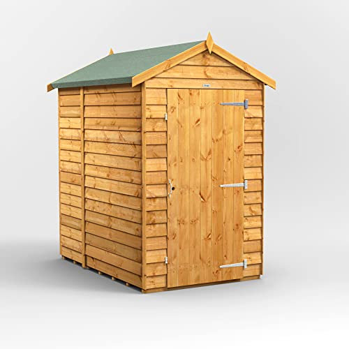 Powersheds Hochwertige Grad Satteldach Gartenhaus, überlappend, mit Sicherheitsfunktionen, Tür anpassbar, ohne Fenster, aus extra dickem Gradsholz (1.8 x 1.2m)