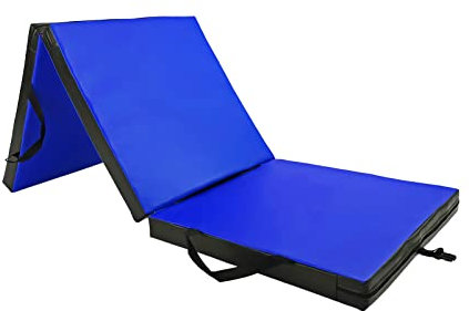 UNDERFIT Weichbodematte Gymnastikmatte Turnmatte Klappbar Sportmatte Fitnessmatte Spielmatte Faltbar Klappmatratze Weichbodenmatte Akrobatik Matte Yoga Matratze Dicke 6 cm 180x60x6 cm (Blau)