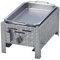 BSR-Grillen Profi Gasgrill 1-flammig Gastrogrill Gasbräter Gastrobräter Edelstahlpfanne hoher Rand Piezo-Zünder 1 Gasbrenner Gasregler stufenlos regelbar Edelstahl Gasschlauch & Druckminderer