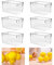 HPYLIF·H Transparent Pantry Organizer Bins, 6 Pack Fridge Storage Organisers, Storage Box with Handles, Plastic Storage Bins for Cupboard, Kitchen, Pantry, Cabinet - BPA Free Containers 24x13x11.5cm