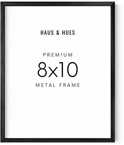 HAUS AND HUES Black 8x10 Picture Frame - 8x10 Black Frame 8x10 Black Picture Frame 8x10 Picture Frame Black, 8x10 Wall Picture Frame 8x10 Poster Frame Black 8x10 Frame (Black Aluminum Frame)