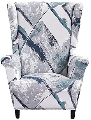 Highdi Kinder Ohrensessel Überzug, Sessel-Überwürfe Ohrensessel Schonbezüge Bezug Sesselhusse Elastisch Stretch Tiger Stuhlbezug mit Armlehne Hohe Rückenlehne Universal (graue Stadt)