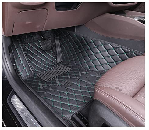 Auto Fußmatten Auto-Fußmatten Für VW Für Touran 2006 2007 2008 2009 2010 2011 2012 2013 2014 2015 Alle Modell-Autozubehörteile PKW-Fußraummatten ( Farbe : Black Green Driver )