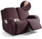 TAOCOCO Recliner Chair Cover, Stretch Sofa Cover 2 Seater With Arm Rest, Couch Cover Soft, Machine Washable Recliner Sofa Protector (Coffee, 2 seater)
