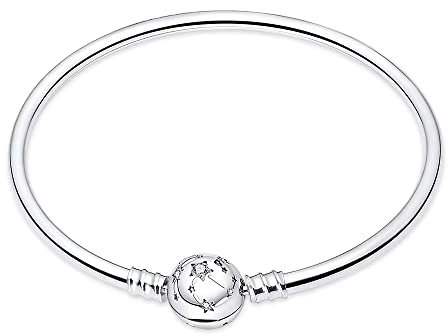 LNQOBU Damen Armband Silber 925 Schlangen Schmetterling Armband mit Funkelnden Herz Verschluss Charms (Mit Einem Spacer Perlen)