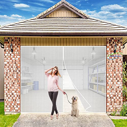 Zanzariera Magnetica Porta Finestra, 240x225 cm Zanzariera a Tenda, Anti Zanzare Magnetico Chiusura Automatica, Porte per Balconi, Portefinestre - Bianca H