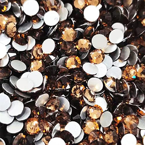 SS3 ~ SS20 Größe Strass Kristall Nicht Hotfix Strass Super Klar Glas Strass DIY Nail Art Dekorations-Rauch gelb, ss10 1440pcs